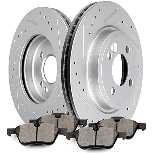 ORTUS UNI Front Ceramic Brake Pads and Rotors Fits Drilled