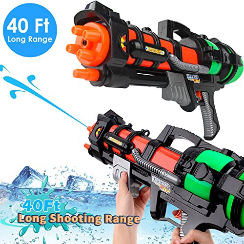 2 Pack Water Guns for Kids Adults 1500CC Blaster 40 Ft Long Range Water ...