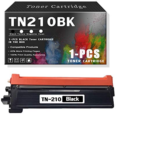 Black 1-Pack TN210BK Toner Cartridge Compatible for Brother Ink Cartridge Replacement for Brother HL-3040CN 3045CN 3070CW MFC-9010CN 9120CN DCP-9010CN Printers.