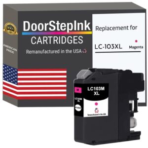 doorstepink remanufactured in the usa ink cartridge replacements for brother lc103 magenta for printers mfc-j4310dw mfc-j4410dw mfc-j450 dw mfc-j875dw mfc-j870dw mfc-j6920dw