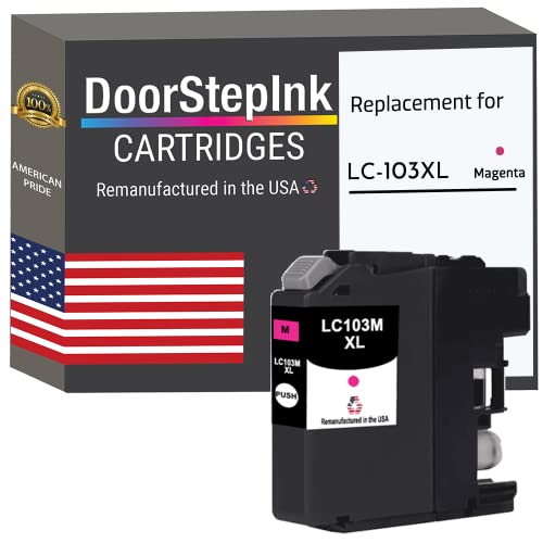 DoorStepInk Remanufactured in The USA Ink Cartridge Replacements for Brother LC103 Magenta for Printers MFC-J4310DW MFC-J4410DW MFC-J450 DW MFC-J875DW MFC-J870DW MFC-J6920DW