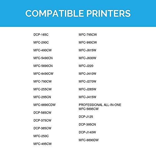 LD Compatible Ink Cartridge Replacement for Brother LC61 Series (2 Black, 2 Cyan, 2 Magenta, 2 Yellow, 8-Pack)