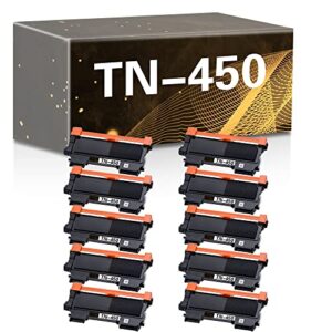 morecolorful compatible toner cartridge replacement for brother tn450 tn-450 for dcp7060d dcp7065dn hl2220 hl2230 hl2240 hl2240d hl2250 hl2250dn mfc7360n mfc7460dn mfc7860dw printer (black,10-pack)