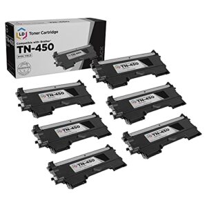 ld compatible toner cartridge replacement for brother tn450 high yield (black, 6-pack)