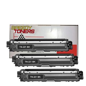 speedy toner compatible toner cartridges tn221/tn225 use for brother mfc-9130 mfc-9130cw replaces part # tn-221bk- (3 pack black)