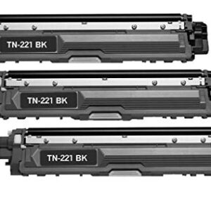 Speedy Toner Compatible Toner Cartridges TN221/TN225 use for Brother MFC-9130 MFC-9130CW Replaces Part # TN-221BK- (3 Pack Black)