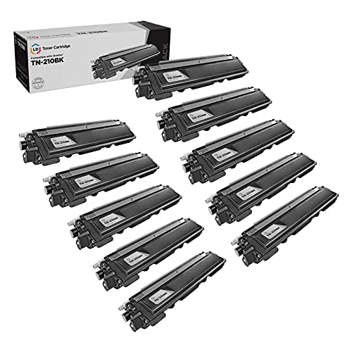 LD Compatible Toner Cartridge Replacement for Brother TN210BK (Black, 10-Pack)