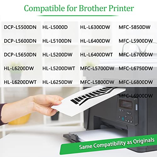 greencycle TN850 Toner Cartridge Replacement Compatible for Brother DCP-L5500DN/L5600DN/L5650DN HL-L6200DW/L6200DWT/L5200DWT/L5200DW/L5100DN/L5000D MFC-L5850DW/L5900DW Printer (Black,8 Pack)