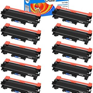 Cruxer Compatible Toner Cartridge Replacement for Brother TN760 TN-760 Used for HL-L2350DW HL-L2370DW DCP-L2550D MFC-L2750DW XL Printer (Black, 10-Pack)