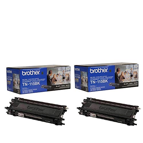 Genuine Brother TN-115BK (TN-115BK) High Yield Black Toner Cartridge 2-Pack