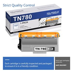 EDH Compatible TN780 TN-780 Toner Cartridge Replacement for Brother Super High Yield Compatible with HL-6180DW HL-6180DWT MFC-8950DW MFC-8950DWT Printer (1 Pack,Black)