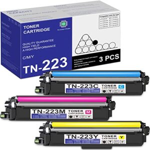 tn223 toner cartridges tn223c tn223m tn223y toner cartridge replacement for brother tn-223 toner hl-3230cdw 3270cdw mfc-l3710cw l3770cdw l3750cdw dcp-l3550cdw series printer (3-pack,c/m/y)