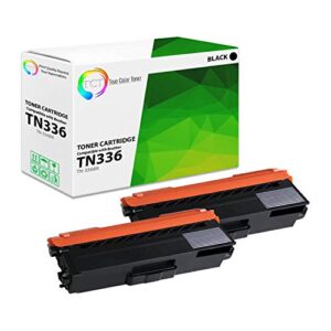 tct premium compatible toner cartridge replacement for brother tn-336 tn336bk black works with brother hl-l8250cdn l8350cdw, mfc-l8600cdw l8850cdw printers (4,000 pages) – 2 pack