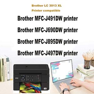 Aoou LC3013 LC3011 Compatible Ink Cartridge Replacement for Brother LC3013 High Yield for Brother MFC-J491DW MFC-J497DW MFC-J690DW MFC-J895DW Printer, 5-Pack (2 Black, 1Cyan, 1 Magenta, 1 Yellow)