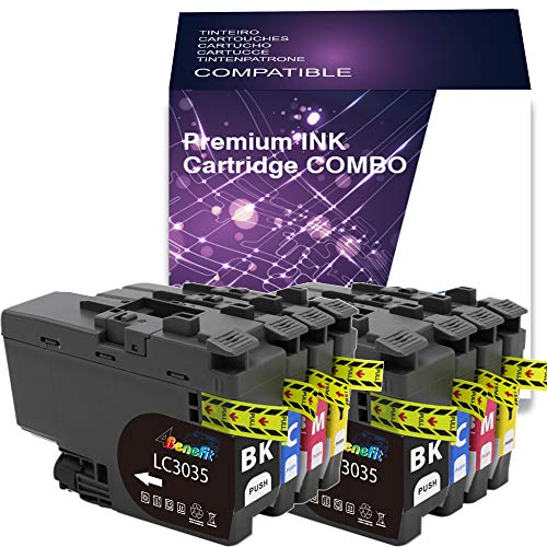 4Benefit Compatible Ink Cartridge Replacement for Ultra High Yield Brother LC3035XXL LC3035 XXL (Black Cyan Magenta Yellow, 8-Pack)