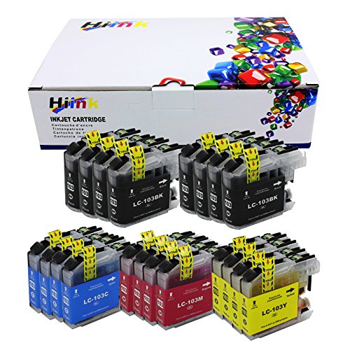 HIINK Compatible Ink Cartridge for Brother LC103XL LC101 LC103 Ink Cartridges Used in MFC-J245 MFC-J285DW MFC-J450DW MFC-J470DW MFC-J475DW MFC-J650DW MFC-J6920DW J870DW J875DW(8BK 4C 4M 4Y, 20-Pack)