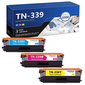 tanfenjr tn-339c tn-339m tn-339y compatible replacement for brother hl-l8250cdn mfc-l8600cdw extra high yield toner cartridge set (cyan magenta yellow, 3-pack) in retail packaging