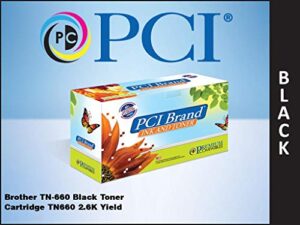 pci brand compatible toner cartridge replacement for brother tn-660 black toner cartridge tn660 2.6k yield