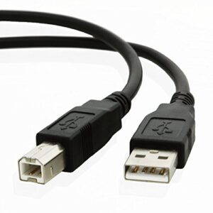 digitmon premium black printer scanner a-male to b-male usb 2.0 cable for hp, canon, dell, epson, lexmark, xerox, brother and more (15 feet)