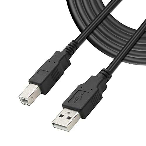 DIGITMON Premium Black Printer Scanner A-Male to B-Male USB 2.0 Cable for HP, Canon, Dell, Epson, Lexmark, Xerox, Brother and More (15 Feet)