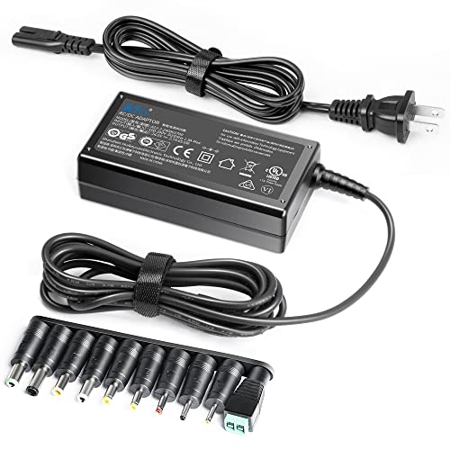 KFD Universal Power Supply Adapter 24V 2.7A (2.5A,2A,1.5A,1A) 65W 5.5X2.1mm, 10 Tips 6.5x3.0mm/6.5x4.4mm/5.5x3.0mm/5.5x2.5mm/4.8x1.7mm/4.0x1.7mm/3.5x1.35mm/3.0x1.0mm/2.5x0.7mm/LED Terminal Connector