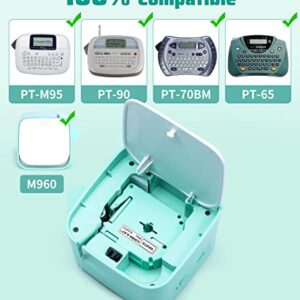 Vixic 3M21 Label Tape Replacement for Brother P Touch M Tape M231 MK231, Compatible for Brother Ptouch PT-M95 PT-90 PT-70 PT-65 PT-85 Vixic M960 Label Makers 12mm 0.47 Inch Black on White 1 PK
