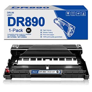 Alu Compatible High Capacity DR-890 DR890 Drum Unit (Not Include Toner) Replacement for Brother HL-L6250DW HL-L6400DWT MFC-L6900DW HL-L6400DW MFC-L6750DW Printer Drum Unit (Black,1-Pack)