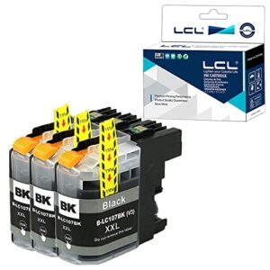 lcl compatible ink cartridge replacement for brother lc107 lc107bk xxl lc1072pks super high yield mfc-j4710dw j4410dw j4310dw j4610dw j4510dw ( black 3-pack )