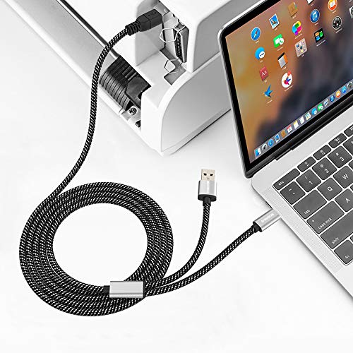 MOSWAG 2in1 USB C to USB B Printer Cable 5Feet/1.5M with USB Printer Cable USB A-Male to B-Male Cable Compatible with MacBook Pro,HP,Canon,Brother,Samsung Printers