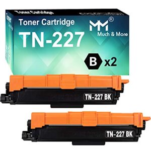 mm much & more compatible toner cartridge replacement for brother tn-227 tn227 tn227bk tn223 use for mfc-l3770cdw mfc-l3750cdw hl-l3230cdw hl-l3290cdw hl-l3210cw mfc-l3710cw (2 black)