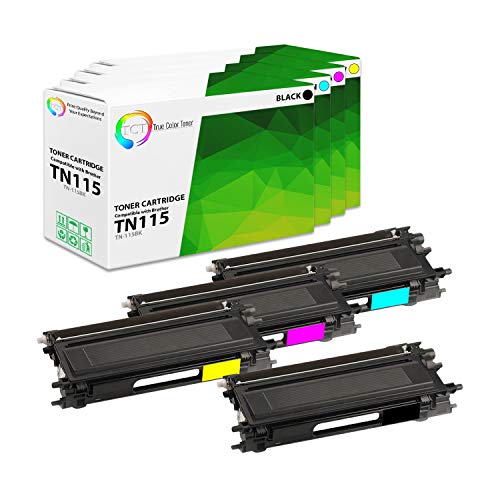 TCT Premium Compatible Toner Cartridge Replacement for Brother TN-115 TN115BK TN115C TN115M TN115Y Works with Brother HL-4040 4070, MFC-9440, DCP-9040 Printers (Black, Cyan, Magenta, Yellow) - 4 Pack