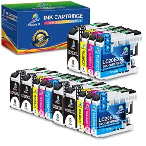 double d upgraded lc20e compatible replacement for brother lc20e lc-20e xxl ink cartridges for brother mfc-j985dw j775dw j5920dw j985dwxl printer (5bk+3c+3m+3y) 14 pack-updated version