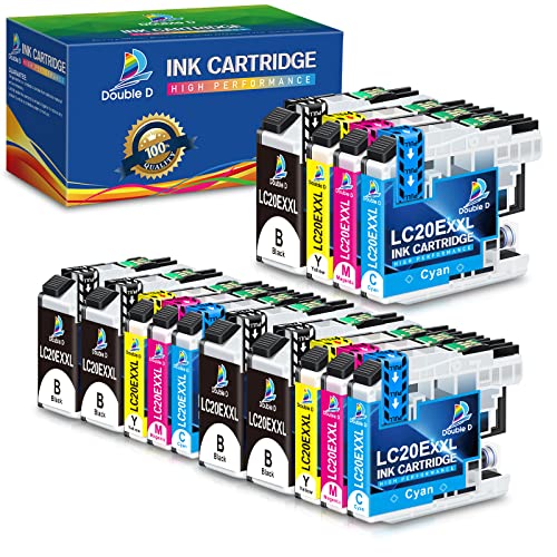 DOUBLE D Upgraded LC20E Compatible Replacement for Brother LC20E LC-20E XXL Ink Cartridges for Brother MFC-J985DW J775DW J5920DW J985DWXL Printer (5BK+3C+3M+3Y) 14 Pack-Updated Version