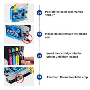 DOUBLE D Upgraded LC20E Compatible Replacement for Brother LC20E LC-20E XXL Ink Cartridges for Brother MFC-J985DW J775DW J5920DW J985DWXL Printer (5BK+3C+3M+3Y) 14 Pack-Updated Version