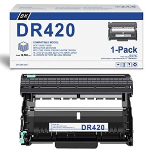 hydr [black,1-pack] compatible dr-420 drum unit replacement for brother dr420 dcp-7065d dcp-7060d intellifax 2840 intellifax 2940 hl-2275dw hl-2270dw hl-2280dw printer drum unit