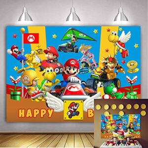 guobing betta mario backdrop kids happy birthday baby shower for super mario bros kart party backdrop game party photo video decoration background 7x5ft
