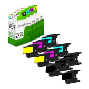 tct compatible ink cartridge replacement for brother lc75 lc75bk lc75c lc75m lc75y works with brother mfc-j430w j825dw j435w j425w j280w j625dw printers (black, cyan, magenta, yellow) – 10 pack