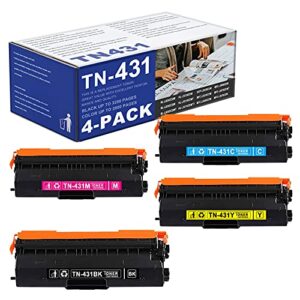 indi 4 pack tn-431bk tn-431c tn-431m tn-431y compatible tn431 tn-431 toner cartridge replacement for brother hl-l8360cdw dcp-l8410cdw mfc-l8610cdw l8900cdw l9570cdw printer(1bk+1c+1m+1y).