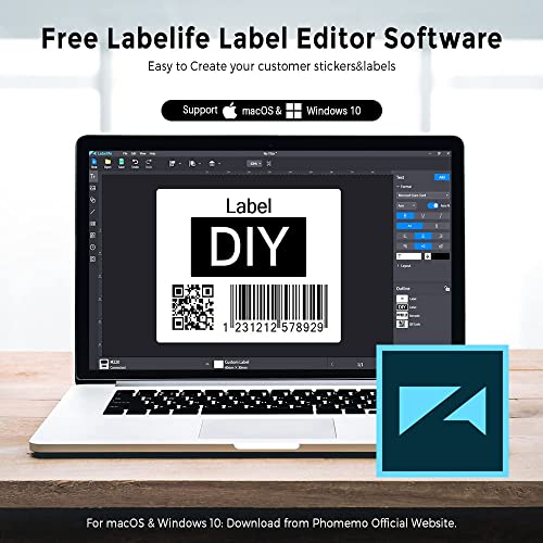 Phomemo M220 Label Maker, Upgrade 3 Inch Barcode Label Printer, Portable Sticker Maker Machine for Barcode, Name, Address, Labeling, Mailing, Home, Office & Small Business, Compatible with Phones&PC