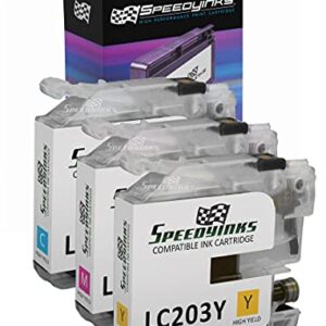 Speedy Inks Compatible Ink Cartridge Replacement for Brother LC203 High-Yield (1 Cyan, 1 Magenta, 1 Yellow, 3-Pack)