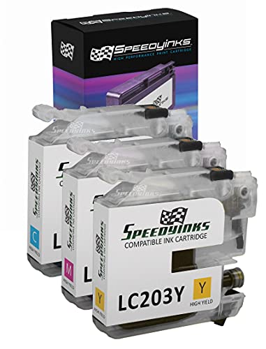 Speedy Inks Compatible Ink Cartridge Replacement for Brother LC203 High-Yield (1 Cyan, 1 Magenta, 1 Yellow, 3-Pack)