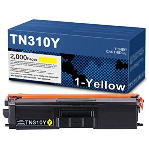 (1-Pack, Yellow) TN310Y Toner Compatible TN-310Y Ink Cartridge Replacement for Brother TN310 MFC-9970CDW 9650CDW 9640CDN HL-4570CDWT 4150CDN 4570CDW 4140CW Printer-Sold by DIOUSAINK.