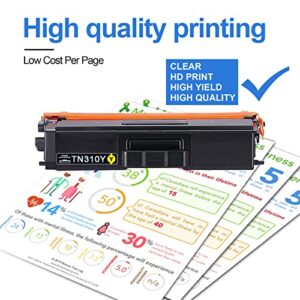 (1-Pack, Yellow) TN310Y Toner Compatible TN-310Y Ink Cartridge Replacement for Brother TN310 MFC-9970CDW 9650CDW 9640CDN HL-4570CDWT 4150CDN 4570CDW 4140CW Printer-Sold by DIOUSAINK.