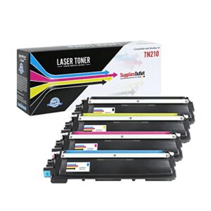 compatible toner cartridge replacement for brother tn210, value bundle (k,c,m,y) for hl-3040/30070, mfc-9010/9120/9320