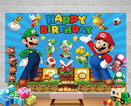 REAGTUGHT Adventure Video Game Photo Backgrounds for Children Boys 5x3ft Happy Birthday Theme Photography Backdrops Party Decor Supplies Kids Shoot Props Cake Table Decor