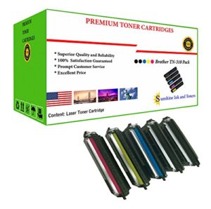 brother tn-310 toner cartridge 5-pack (2black, 1cyan, 1magenta, 1yellow) premium non-oem high yield for hl-4150cdn, hl-4170cdw, hl-4570cdwt, mfc-9460cdn, mfc-9560cdw, mfc-9970cdw printers