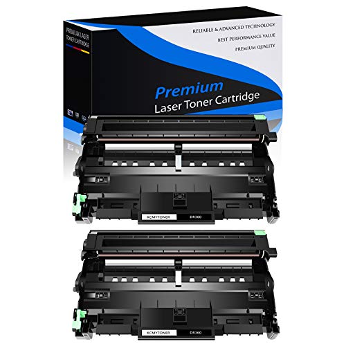 KCMYTONER 2 Pack New Replacement DR360 Drum Unit Compatible for Brother DCP-7030 DCP-7040 HL-2140 HL-2150N MFC-7340 MFC-7345DN Printer