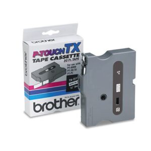 brother p-touch tx-2111 laminated tape – 0.23amp;quot; width x 50′ length – 1 roll – white