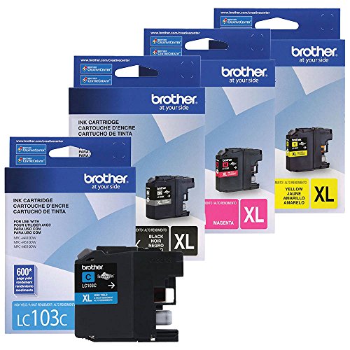 Brother Genuine LC103BK High-yield Black Ink Cartridge.