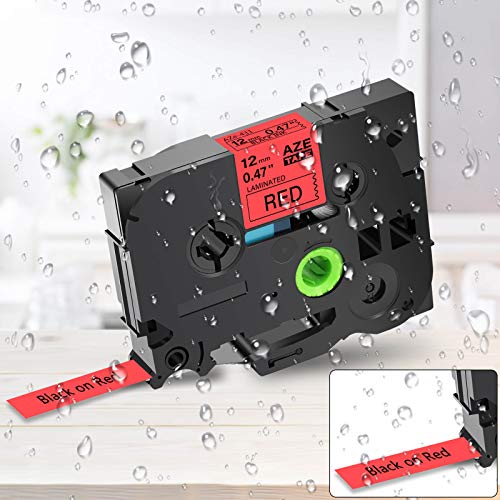 GREENCYCLE 5 Pack Replacement AZE Tapes 12mm 0.47 Inch 1/2" Black on Red Laminated Label Tape TZe-431 TZe431 TZ431 TZ-431 Compatible for Brother P-Touch Cube PTD210 PTD600 PTH110 PT1230 Label Maker